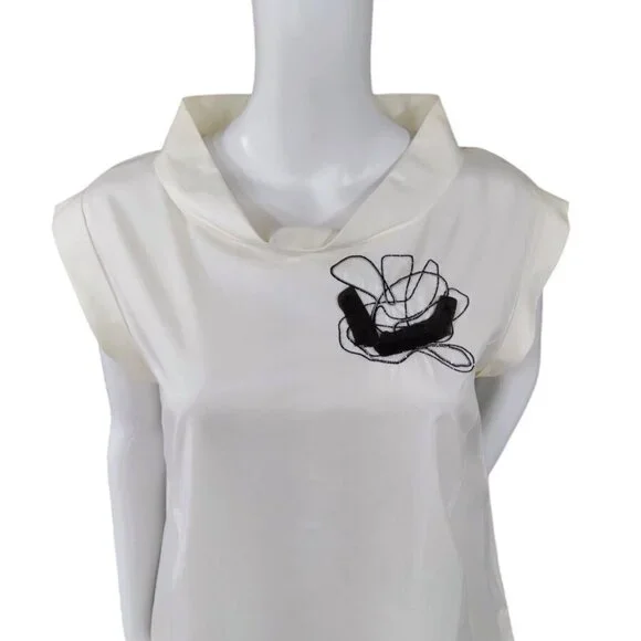 Peserico Womens White Embellished Artsey Lux Dress Size 42 M Made In Italy - Picture 13 of 16